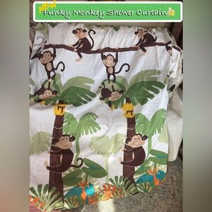 NEW🔥🍌Monkey Print Shower Curtain.